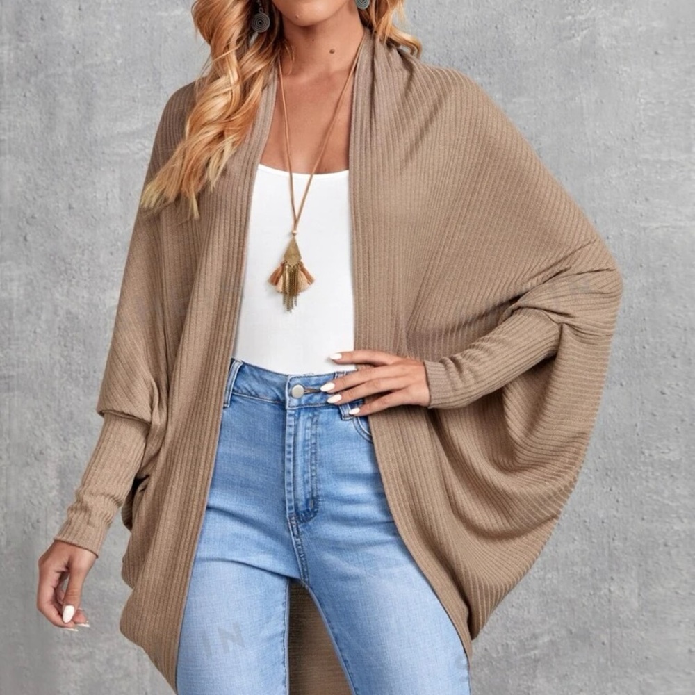 Batwing open sweater